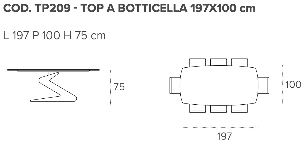 Размеры стола Target Point Zed 197x100 см, TP209